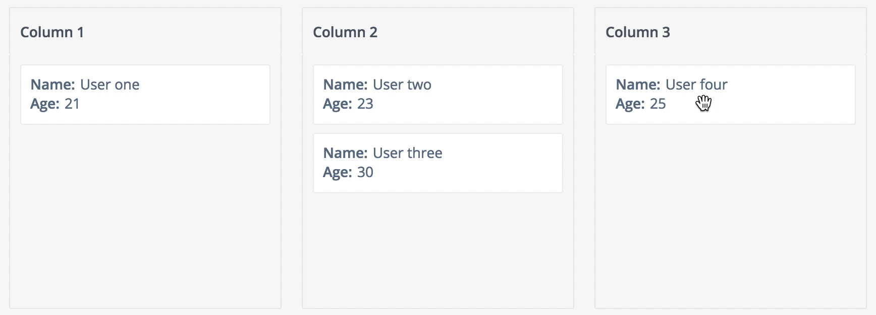 React Kanban example